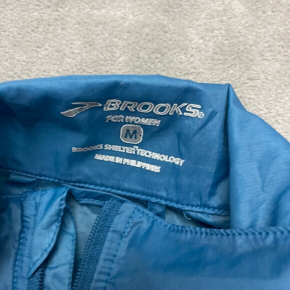 Brooks Running Windbreaker Jacket M Bright Blue Shelter Technology - Picture 3 of 8